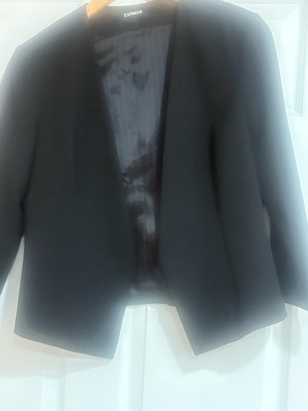 Express Black Open-Front Cropped Blazer